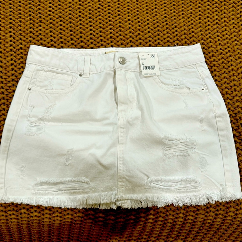 Free people denim mini skirt NWT
